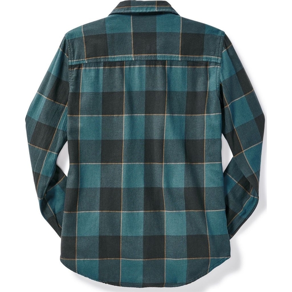 Women's Filson Scout Guide Plaid Shirt Teal Black Gold - Picture 2 of 11